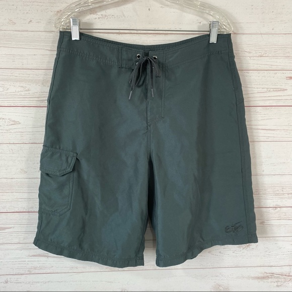 Nike 6.0 Board Shorts Swim Trunks Green Unlined - Picture 1 of 10